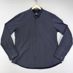 FSBN Slim Fit Button Down Dress Shirt Men's XL‎ Black Career